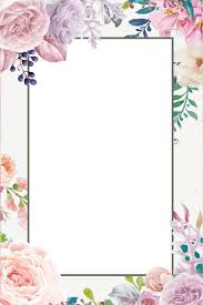Fresh Flowers Floral Border Gray Background Hand Painted Flower Backgrounds Floral Border Design Floral Background