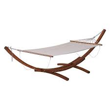 Hamac De Jardin Avec Support En Bois Hamac Sur Pied 2 Personnes 4l X 12l X 12h M Coloris Creme Marron Hamac De Jardin Hamac