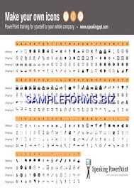 wingdings chart templates samples forms