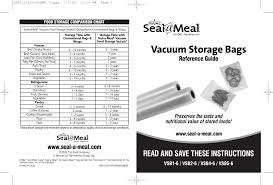 Seal A Meal Vsb1 6 Users Manual Vsb1 2 4 5 604em1 V