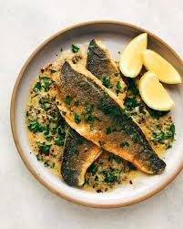 It's especially flavorful when cooked on the bone and grilled. Lucia L On Instagram Pan Fried Branzino Filets With A Dijon Mustard Creme Fraiche Caper Lemon Sauce That Uses C Branzino Filet Recipe Branzino Filet Recipes