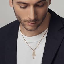 Silver Cubic Ankh Men's Cross Necklace -ANSATA- : Prester John