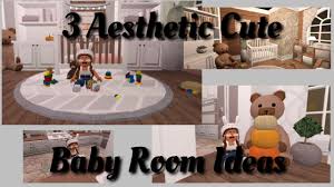 This house includes a small living room with an old tv and bookshelf, a red bedroom with another bookshelf and side table, a blue kitchen with a table, and a bathroom. 3 Aesthetic Cute Baby Room Ideas Bloxburg Youtube