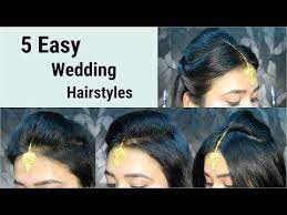 5 Easy Hairstyles For Wedding Maang Tikka Hairstyles For Medium Or Long Hair Hairstyles Wren Magazine Tikka Hairstyle Easy Hairstyles Hair Styles