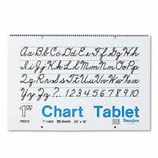 Pacon Chart Tablets W Cursive Cover Ruled 24 X 16 White 30 Sheets Pac74630