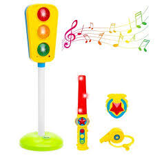 Best Choice Products Kids Toy Traffic Light With Sound Whistle Badge And Wand Multicolor Walmart Com Traffic Light Stop Light Whistle