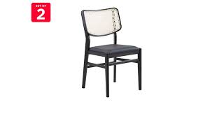 Cane back chairs glister with their fresh snowy white finish. Matt Blatt Set Of 2 Saigon Cane Dining Chair Rattan Back Black Oak Matt Blatt