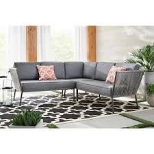 Harper Bright Designs 3 Piece Wicker Outdoor Sectional Seating Group With Gray Cushions Sm000 In 2020 Patio Sectional Wicker Outdoor Sectional Outdoor Sectional Sofa