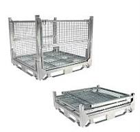 Durable Heavy Duty Wire Mesh Container/Stackable Steel Storage Bins/Pallet Stillage Cage for Warehouse Storage