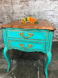 French Provincial Side Tables Nightstands End Tables Coffee Tables Turquoise Furniture Staining Furniture Painted Furniture