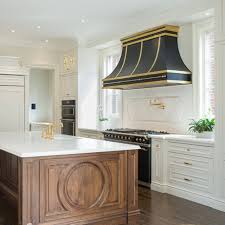 The black cooker hood and fridge freezer were the last additions we made but they nicely balanced out all the black and white in the space. Black And Gold Kitchen Ideas Photos Houzz