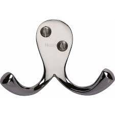 Shop many styles of bath robe and towel hooks in chrome, brushed nickel, oil rubbed bronze, and more. Double Coat Hook Polished Nickel Finish V1060 Pnf At Simply Door Handles