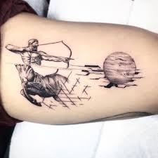 Because the constellation is frequently depicted as a centaur archer, the bow and arrow are given special significance. 25 Sagittarius Tattoos That Are Big On The Bow And Arrow