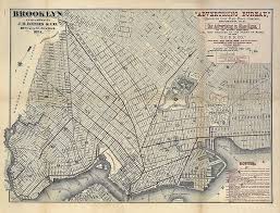 Vintage Brooklyn nuovo New York Map