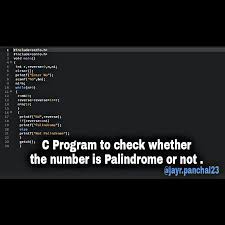 C Program To Check Whether The Number Is Palindrome Or Not Cprograms Informationtechnology Basic Computer Programming Learn Programming Computer Coding