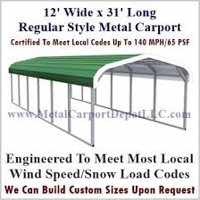 12 X 31 Metal Carport Regular Style Roof Sale Price 1 745 00