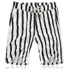 Black And White Striped Shorts Mens Summer Style Shorts Mens Cotton Mens Shorts Five Casual Shorts Tide Male Cotton Beach Linen Shorts Mens Linen Shorts Stripes Fashion Stylish Mens Outfits
