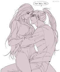 chungmyung, yu iseol (return of the mount hua sect), return of the mount hua  sect, highres, 1boy, 1girl, closed mouth, e82pal, greyscale, hair tie, hand  on anothers arm, holding waist, long hair,