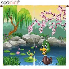 Rangkuman tentang gambar sketsa gambar ikan lengkap dengan cara membuat, contoh sketsa disebuah kartun karakter ikan nemo ini berperan dengan sangat lucu. Window Curtains Treatments 2 Panels Cartoon Vector Cute Ducks Frogs In A Lake Pond Trees Image Kids Nursery Design Artwork Curtains Window Treatments Window Treatment Panelwindow Treatments Aliexpress