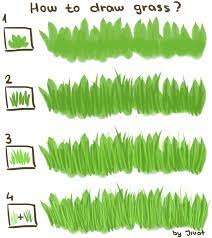 Just like the clumps of grass make the blades of grass smaller and less defined as they go off into the distance until you basically just add a few small strokes or dots. How To Draw Grass Tutorial Draw Grass How To Draw Grass Digital Painting Tutorials