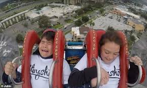 It was the orlando slingshot ride and my little thrill seeker. Terrified Boy Screams As He And His Sister Are Flung 390ft In The Air On Orlando Sling Shot Ride Daily Mail Online