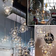 Galon Nordic Restaurant Bubble Ball Led Chandelier Bar Window Gallery Living Room Lamp Creative Glass B In 2020 Kugel Kronleuchter Led Kronleuchter Pendelleuchte Kuche