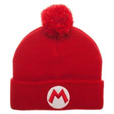 Red Beanie With Pom Super Mario Pom Beanie Beanie Red Beanie