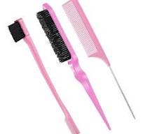 Wholesale Custom 3 Pieces Hair Styling Comb Set Multicolor Bristle Teasing  Hair Brush Edge Control Brush Rat Tail Comb Set