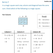 Solve the 4x4 magic square? Ex 1 1 7 In A Magic Square Each Row Column Diagonal Have Same Sum