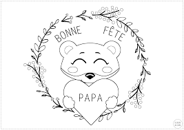 Activité] Spécial Fête des pères - Un coloriage ours avec un cœur "Bonne  fête papa" (modèle à télécharger) - Dessine-moi une licorne