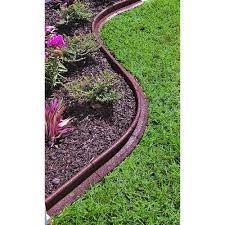 Vigoro Ecoborder 4 Ft Brown Rubber Landscape Edging 6 Pack Ecobrd Brn 6pk The Home Depot In 2021 Landscape Edging Rubber Landscape Edging Landscaping With Rocks