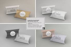Clear Pillow Boxes Packaging Mockup Pillow Box Packaging Mockup Box Packaging