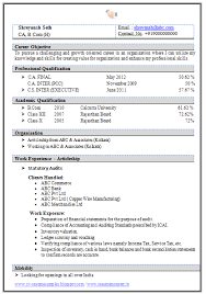 Resume Format For Articleship For 2021 Printable And Downloadable Cust