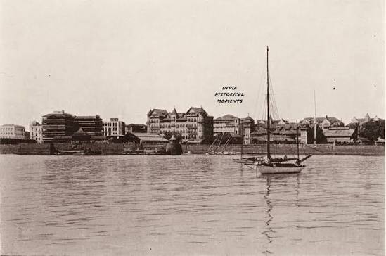 Bombay Harbour with Customs House and sailing ships