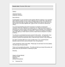 A job offer letter usually comprises of some contractual terms that form a part of the employment. 26 Job Promotion Letters 100 Free Templates Doc Formats