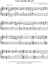 Josh Groban You Raise Me Up Sheet Music Easy Piano In F Major Transposable Download Print Sku Mn0051875
