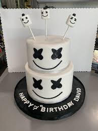 Chris comstock, the man behind marshmello. Marshmallow Cake Marshmallow Cake Birthday Baking Dj Cake