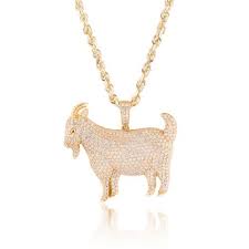 Goat Pendant Front Goat Jewelry Gold Cross Pendant Custom Diamond Jewelry