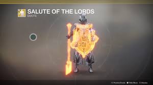 Their emissary waits in the tower to reward those who excel. Destiny 2 10 Salute Of The Lords Iron Banner Emote May Eventually Be Free