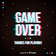 It is usually received negatively in a situation where continued play is disallowed, such as losing all of one's lives or failing a critical objective. Free Vector Glitch Game Over Background