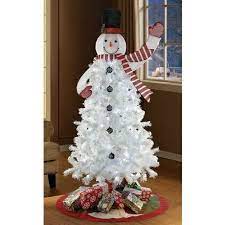 Pre lit snowman christmas tree. Holiday Time 6 5 Feet Pre Lit Snowman Regular Full Christmas Tree White 627735118512 On Ebid United States 201556601