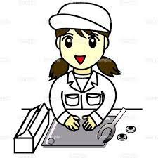 工場 製造 女の子 工具 ライン ベルトコンベアー のイラスト 050 0013 クリエーターズスクウェア イラスト 工場 イラスト 帽子 イラスト