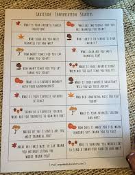 Gratitude Conversation Starters Free Printable Conversation Starters Professional Learning Family Traditions