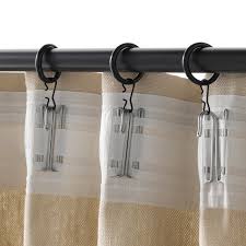Hang your curtains without holes! Syrlig Curtain Ring With Clip And Hook Black 1 Ikea