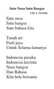Lirik Lagu Satu Nusa Satu Bangsa Diciptakan Oleh