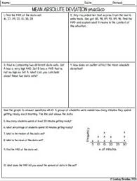 Mean Absolute Deviation Notes And Worksheets In 2020 Math Word Problems Framed Words Learning Worksheets