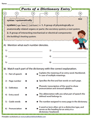 dictionary skills worksheets