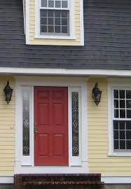 Ya gotta love the serendipitous effects of poetry. Pale Yellow White With Red Door Yellow House Exterior Exterior Paint Colors For House Painted Exterior Doors