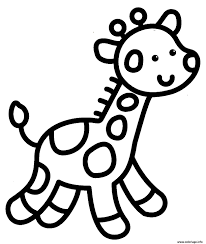 Coloriage Giraffe Facile Enfant Maternelle Dessin Facile à imprimer,  coloriage enfant