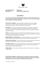 Administrative training is a plus in the personal assistant job description, as well as experience in a secretarial or administrative position. College Principal Job Description Templates At Allbusinesstemplates Com